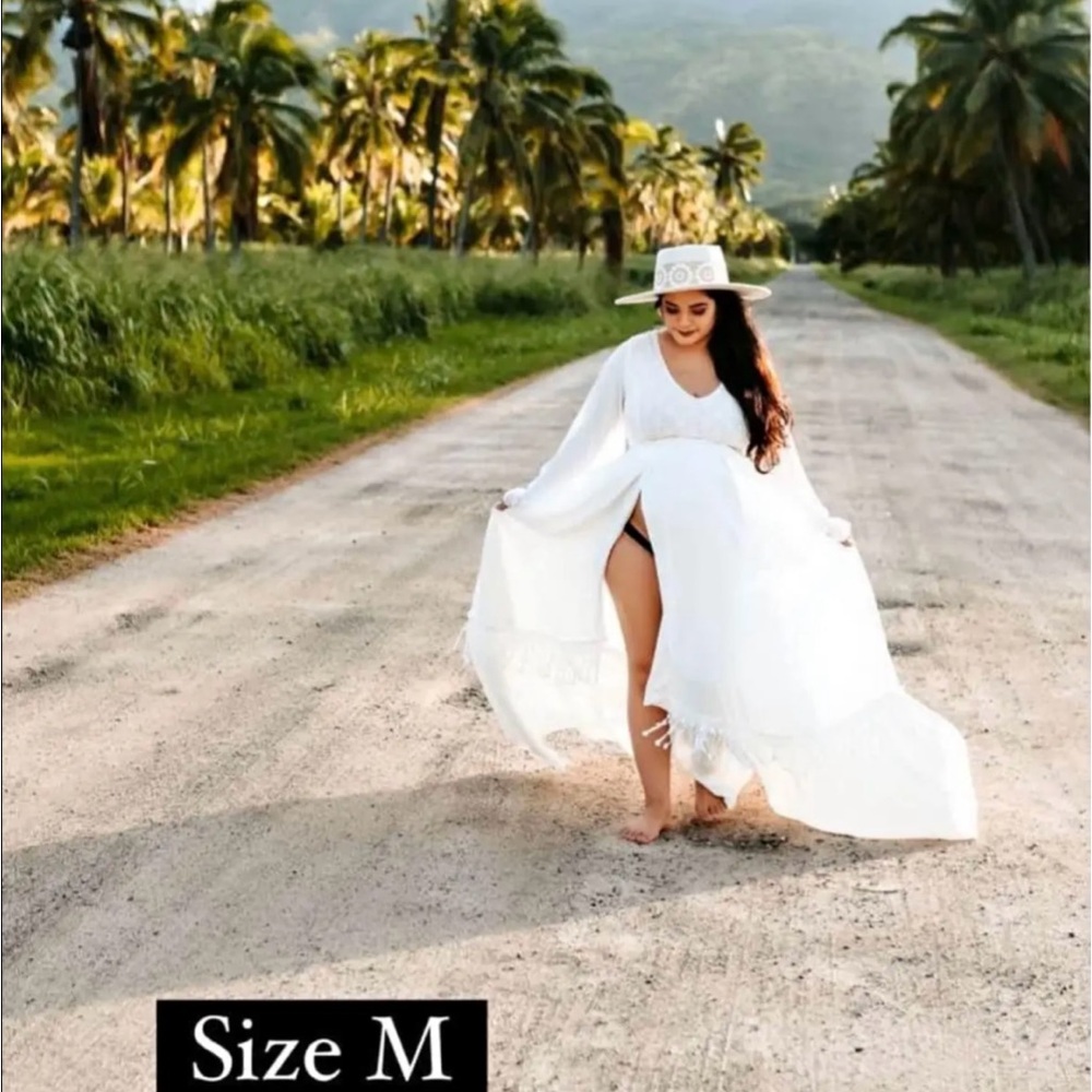Boho maternity photoshoot dress